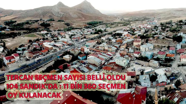 TERCAN’DA SEÇMEN SAYISI BELLİ OLDU 104 SANDIK’DA : 11 BİN 360 SEÇMEN  OY KULLANACAK
