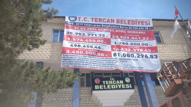 TERCAN BELEDİYESİ BORÇ BATAĞINDA