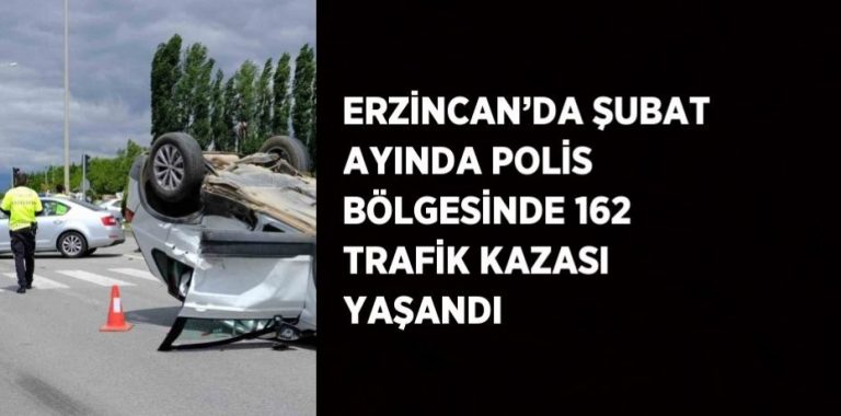 ERZİNCAN’DA ŞUBAT AYI İÇİNDE 162 TRAFİK KAZASI