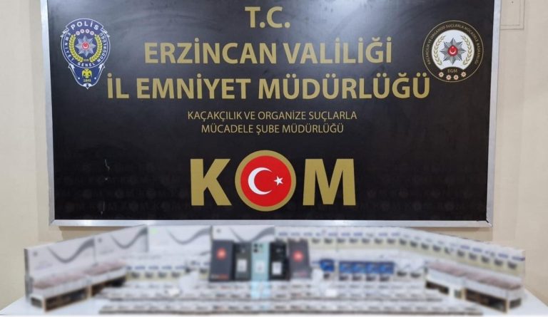 ERZİNCAN’DA MAKARON VE KAÇAK TÜTÜN ELE GEÇİRİLDİ.  
