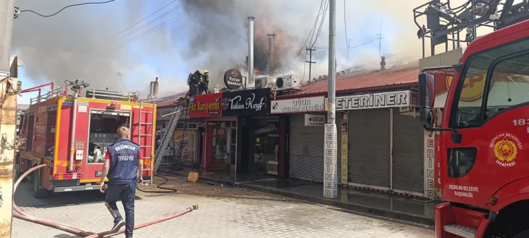 ERZİNCAN BUĞDAY PAZAR ‘DA  KORKUTAN YANGIN